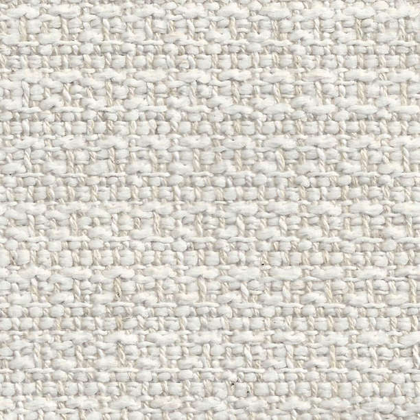 A square swatch of the 'Biscuit' fabric, showing a tight weave in a cream and light grey fabric
