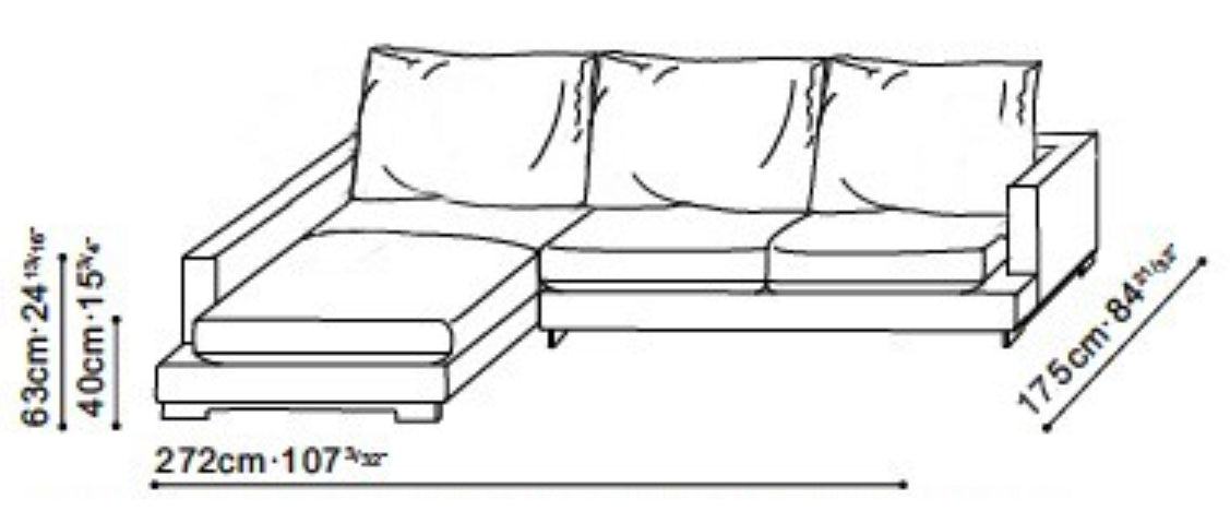 The Lazy Time Plus 272cm x 175cm L-Shape Sofa dimensions