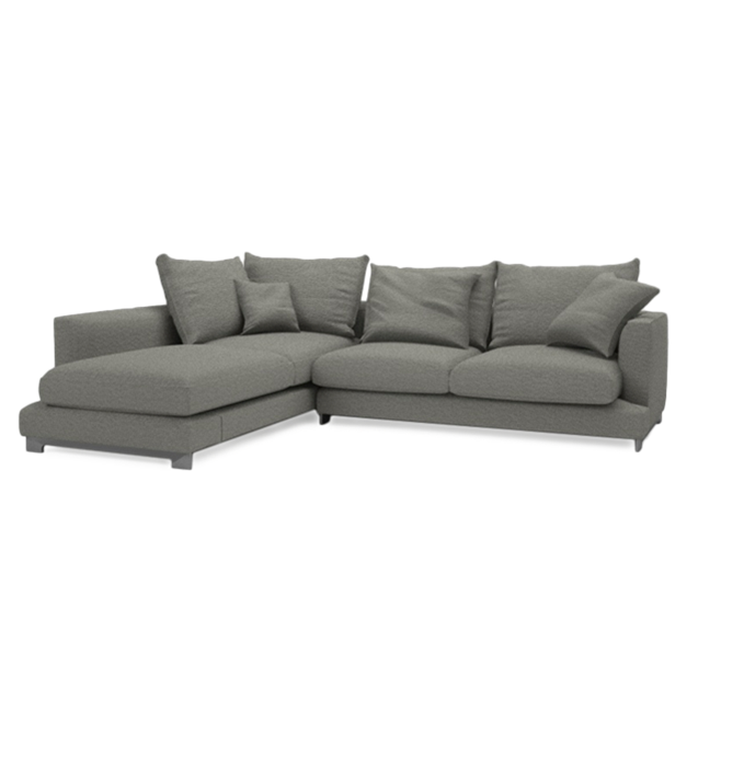 The Lazy Time Plus 272cm x 175cm L-Shape Sofa in Graphite fabric