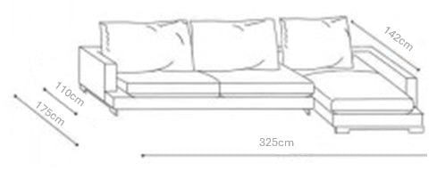 Lazy Time Plus 325cm x 175cm L-Shape Sofa (Right-Hand) dimensions