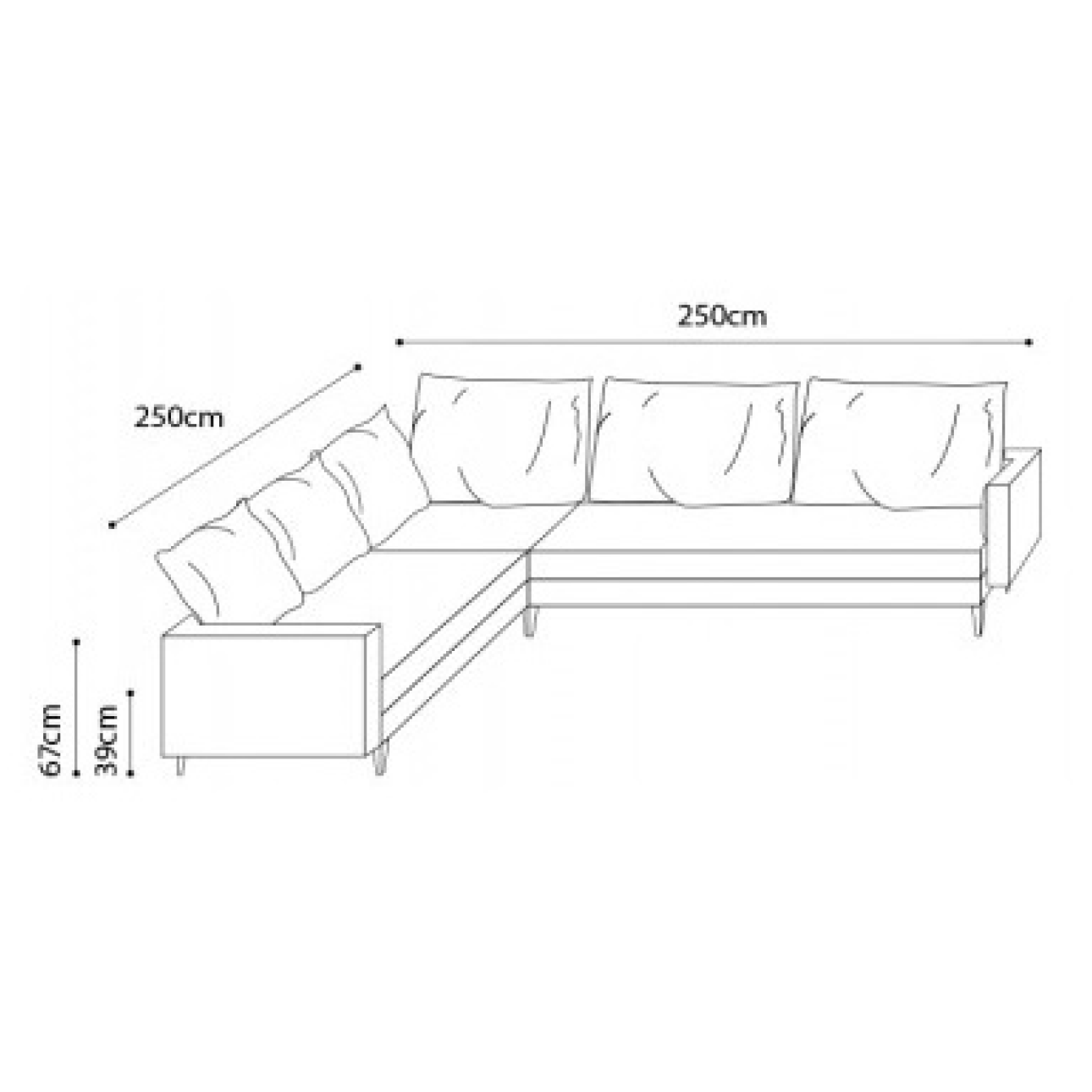 Notting 250cm x 250cm Leather Corner Sofa