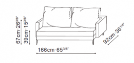 Notting 166cm Two Seat Sofa