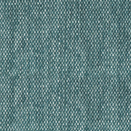 a square swatch of the Coastal' Fabric, showing a tight weave in a sea green colour