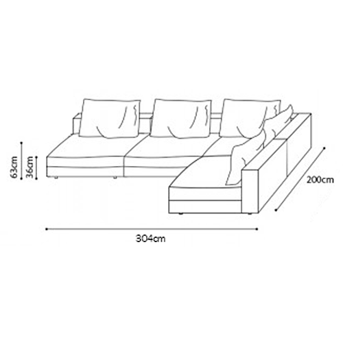 The Clouds Modular L-Shape Sofa dimensions