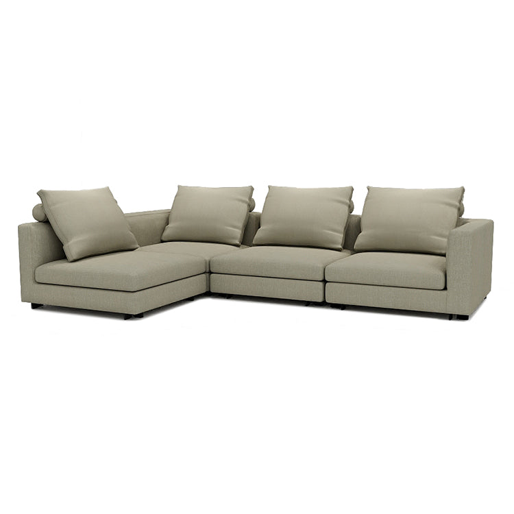 Clouds Modular L-Shape Sofa in Flint velvet fabric