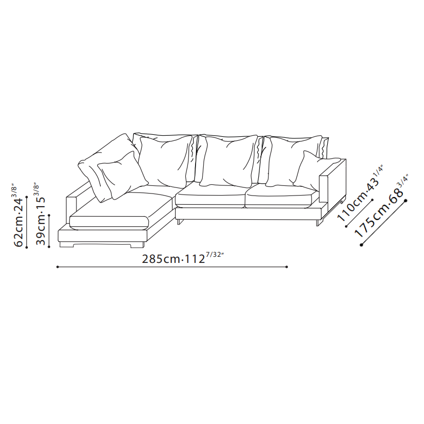 Lazy Time Plus 285cm x 175cm L-Shape Sofa (Left-Hand)