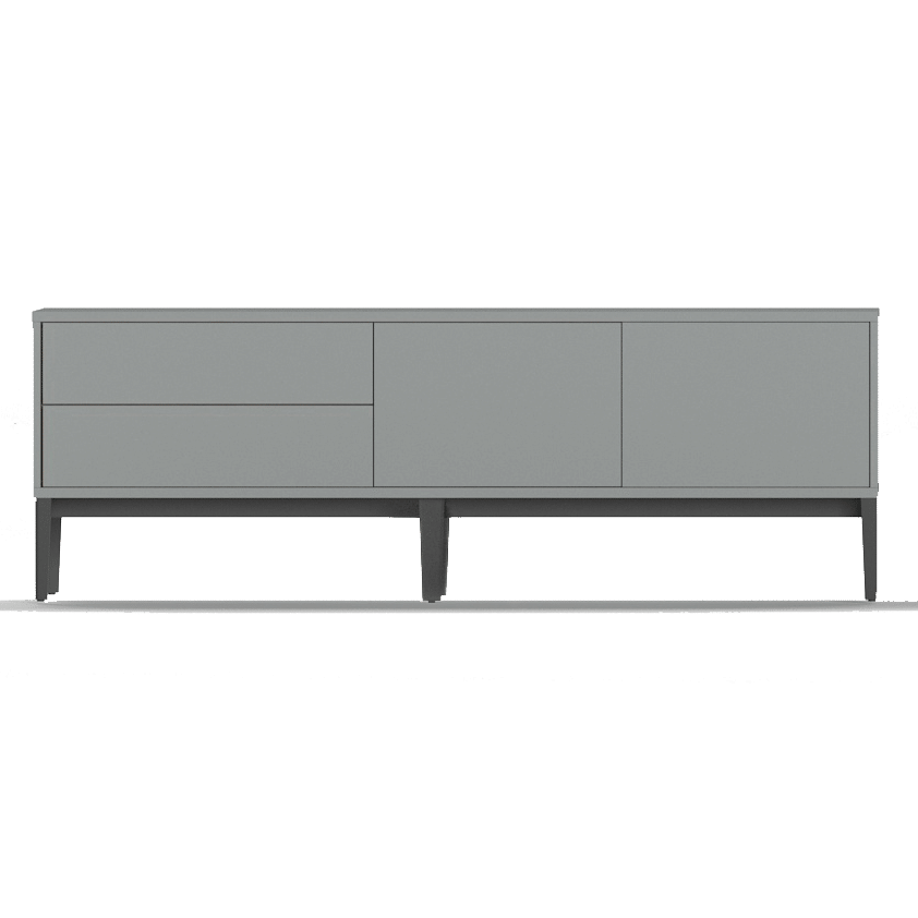 Pixel TV Stand/Storage Unit 'Denim Grey' Lacquer 'Driftwood' 