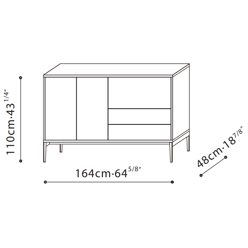 Pixel Sideboard with Drop-Leaf Door