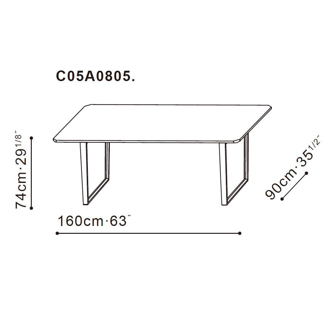 Verge 160cm Carrara Marble Dining Table