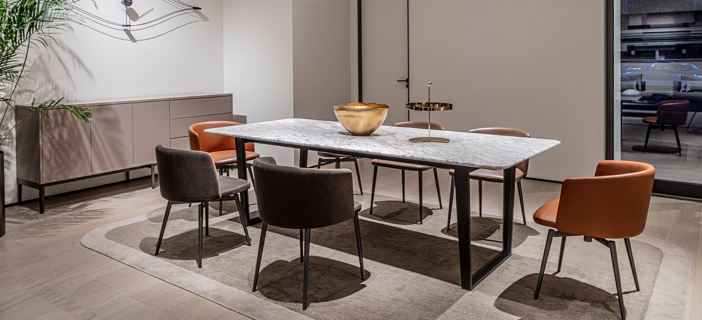 Verge 180cm Carrara Marble Dining Table