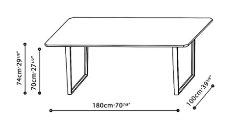 Verge 180cm Carrara Marble Dining Table