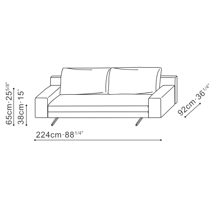 Wake 224cm Straight Sofa